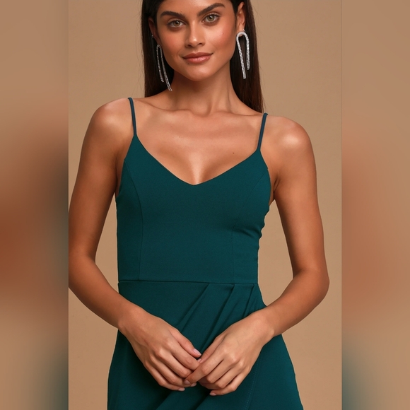 Lulu's Forever Your Girl Teal Blue Bodycon Dress - Picture 3 of 8